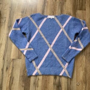 BIANCO & BLU Womens Blue‎ Knit Mohair Pullover Sweater Size S Made In Italy Gift